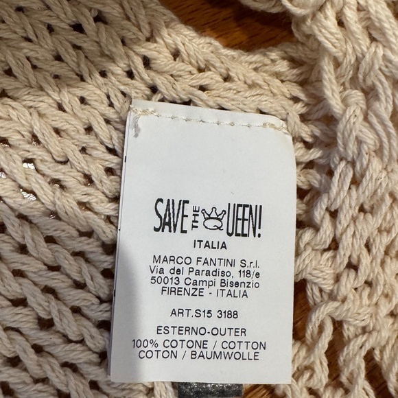Save the Queen Knit Crochet Cover-Up Sweater szM Made in Italy - Picture 7 of 10